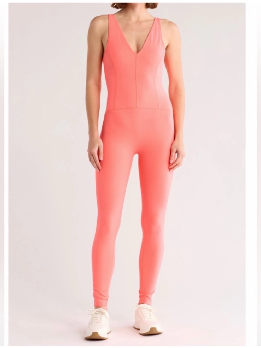 NWT free people never better Coral V-Neck Jumpsuit size small